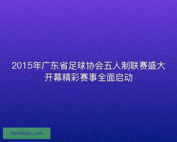 2015年广东省足球协会五人制联赛盛大开幕精彩赛事全面启动