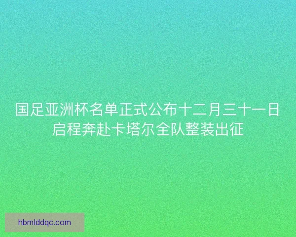国足亚洲杯名单正式公布十二月三十一日启程奔赴卡塔尔全队整装出征